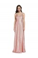 Low Back Rose Gold Sequin V-Neck Long Sleeveless Formal Evening Gown / Prom Dress / Bridesmaid Dress Toowoomba