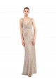 V-Back Silver Sequin & Sparkling Sequin V-Neck Long Sleeveless Formal Evening Gown / Prom Dress / Bridesmaid Dress Toowoomba