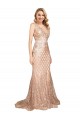 V-Back Sequin & Sparkling Sequin V-Neck Long Sleeveless Formal Plus Size Evening Gown / Prom Dress / Bridesmaid Dress Toowoomba