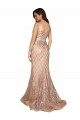V-Back Sequin & Sparkling Sequin V-Neck Long Sleeveless Formal Plus Size Evening Gown / Prom Dress / Bridesmaid Dress Toowoomba