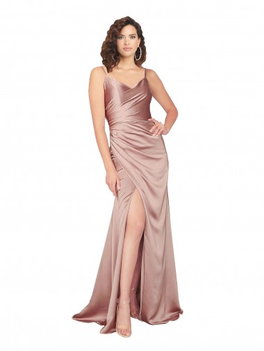 V-Back Silk like Satin V-Neck Long Sleeveless Black Tie Evening Gown / Prom Dress / Bridesmaid Dress Toowoomba
