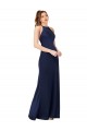 Open Back Silk like Satin High Neck Long Sleeveless Formal Evening Gown / Prom Dress / Bridesmaid Dress Toowoomba