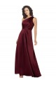 Burgundy Silk like Satin One Shoulder Long Sleeveless Formal Evening Gown / Prom Dress / Bridesmaid Dress Toowoomba