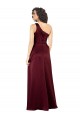 Burgundy Silk like Satin One Shoulder Long Sleeveless Formal Evening Gown / Prom Dress / Bridesmaid Dress Toowoomba