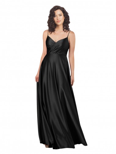 Low Back Silk like Satin V-Neck Long Sleeveless Formal Dress / Bridesmaid Dress Toowoomba
