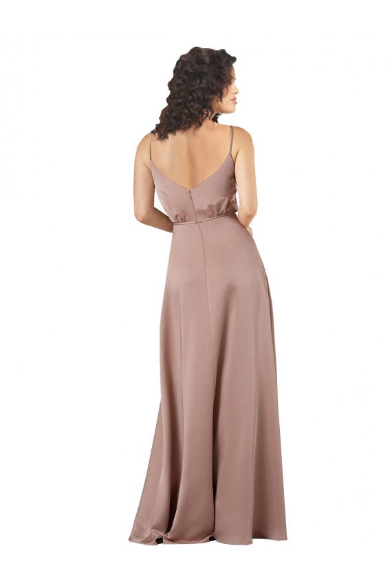 Silk like Satin V-Neck Long Sleeveless Formal Evening Gown / Bridesmaid Dress Toowoomba