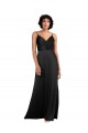 Black Silk like Satin V-Neck Long Sleeveless Formal Evening Gown / Prom Dress / Bridesmaid Dress Toowoomba