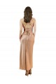 Open Back Rose Gold Silk like Satin Cowl Neck Midi Length Sleeveless Formal Evening Gown / Prom Dress / Bridesmaid Dress Toowoomba