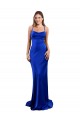 Open Back Royal Blue Silk like Satin Cowl Neck Long Sleeveless Formal Evening Gown / Prom Dress / Bridesmaid Dress Toowoomba