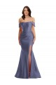 Low Back Silk like Satin Off the Shoulder Long Sleeveless Black Tie Plus Size Evening Gown / Prom Dress / Bridesmaid Dress Toowoomba