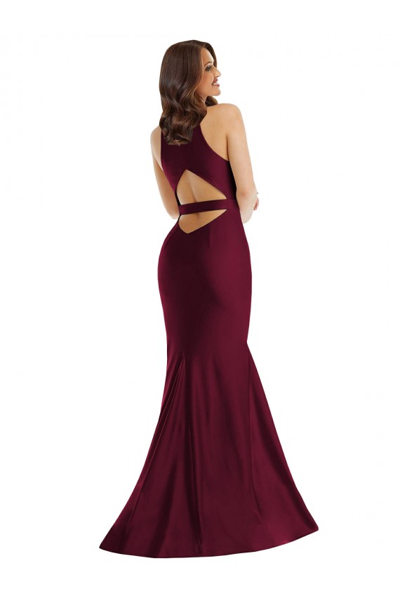 Open Back Silk like Satin V-Neck Long Sleeveless Formal Plus Size Evening Gown / Prom Dress / Bridesmaid Dress Toowoomba