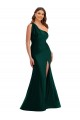 Ever Green Silk like Satin One Shoulder Long Sleeveless Formal Plus Size Evening Gown / Prom Dress / Bridesmaid Dress Toowoomba