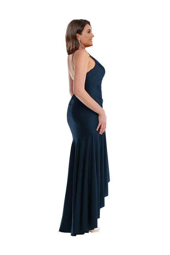 Silk like Satin Spaghetti Straps Long Sleeveless High Low Plus Size Evening Gown / Prom Dress / Bridesmaid Dress Toowoomba