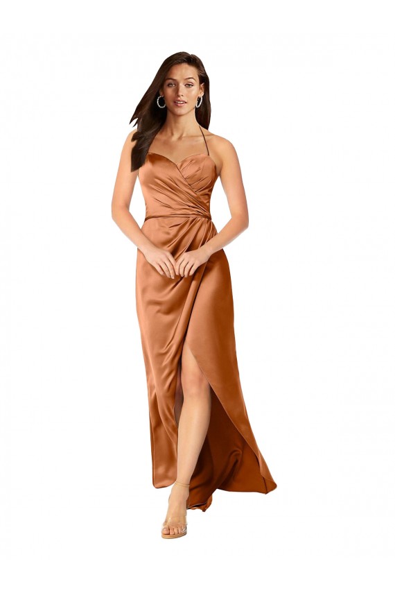 Low Back Silk like Satin Spaghetti Straps Long Sleeveless High Low Evening Gown / Prom Dress / Bridesmaid Dress Toowoomba