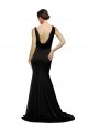 Low Back Silk like Satin V-Neck Sweep Train Sleeveless Formal Evening Gown / Prom Dress / Bridesmaid Dress Toowoomba