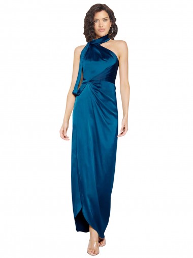 Silk like Satin Halter Neck Long Sleeveless Formal Evening Gown / Prom Dress / Bridesmaid Dress Toowoomba