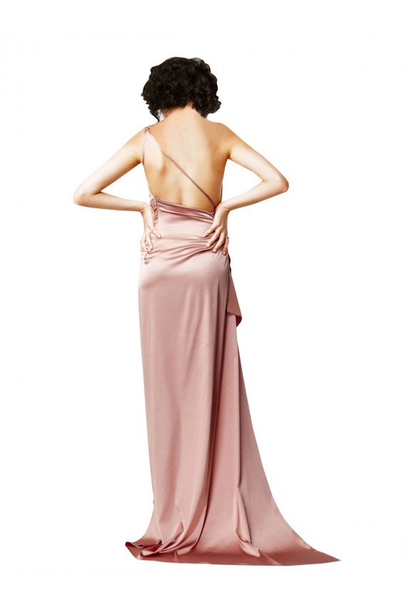 Open Back Silk like Satin One Shoulder Long Sleeveless Formal Evening Gown / Prom Dress / Bridesmaid Dress Toowoomba