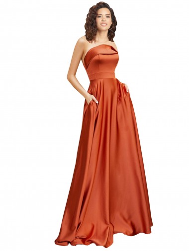 Low Back Silk like Satin Round Neck Sweep Train Sleeveless Formal Evening Gown / Prom Dress / Bridesmaid Dress Toowoomba