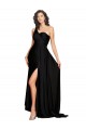 Black Silk like Satin One Shoulder Long Sleeveless Black Tie Evening Gown / Prom Dress / Bridesmaid Dress Toowoomba