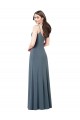 Low Back Spandex V-Neck Long Sleeveless Prom Dress / Bridesmaid Dress Toowoomba