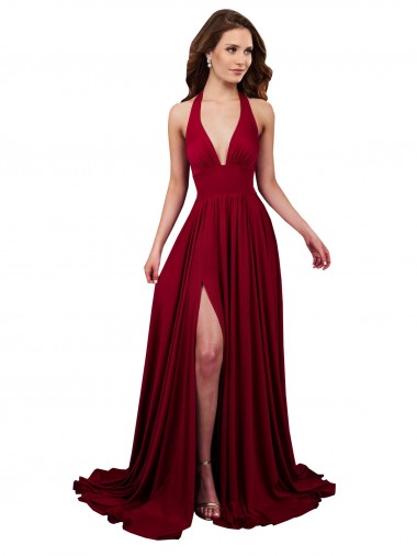 Open Back Spandex Halter Neck Long Sleeveless Black Tie Evening Gown / Prom Dress / Bridesmaid Dress Toowoomba