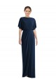 Open Back Spandex Bateau Neck Short Sleeves Long Semi Formal Evening Dress / Prom Dress / Bridesmaid Dress Toowoomba