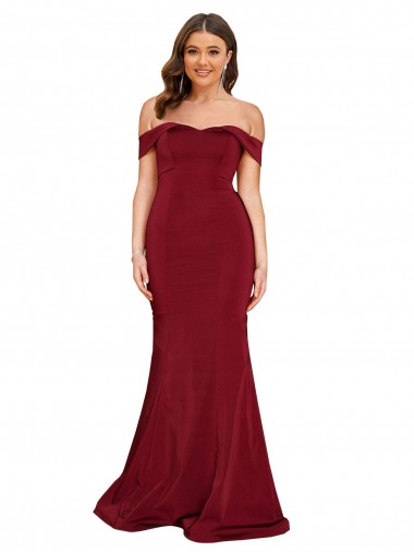 Spandex Off the Shoulder Long Sleeveless Formal Plus Size Evening Gown / Prom Dress / Bridesmaid Dress Toowoomba