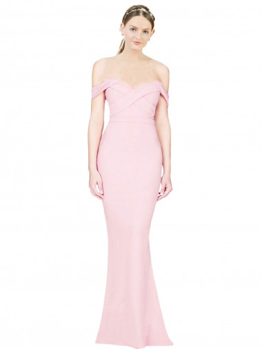 Low Back Pink Stretch Crepe Strapless Long Sleeveless Formal Evening Gown / Prom Dress / Bridesmaid Dress Toowoomba