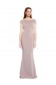 Tie Back Stretch Crepe Boat Neck Long Cap Sleeves Formal Evening Gown / Prom Dress / Bridesmaid Dress Toowoomba