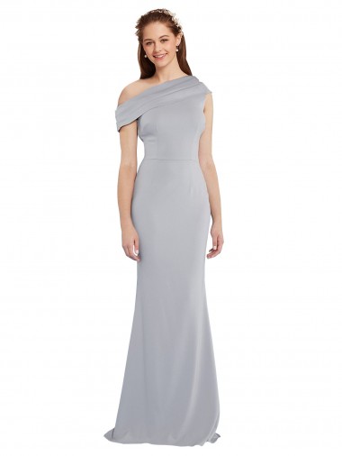 Grey Stretch Crepe One Shoulder Long Sleeveless Formal Dress / Bridesmaid Dress Toowoomba
