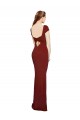 Keyhole Back Stretch Crepe Round Neck Long Cap Sleeves Formal Evening Gown / Prom Dress / Bridesmaid Dress Toowoomba