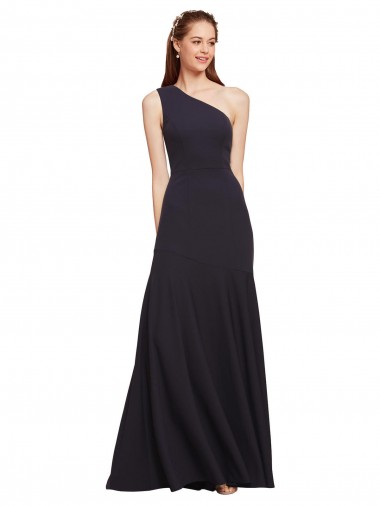 A-Line Stretch Crepe One Shoulder Long Sleeveless Formal Evening Gown / Prom Dress / Bridesmaid Dress Toowoomba