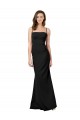 Low Back Black Stretch Crepe Spaghetti Straps Long Sleeveless Formal Evening Gown / Prom Dress / Bridesmaid Dress Toowoomba