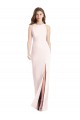 Open Back Pink Stretch Crepe Bateau Neck Long Sleeveless Semi Formal Evening Dress / Prom Dress / Bridesmaid Dress Toowoomba