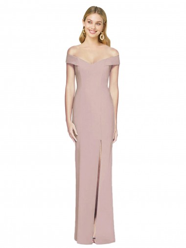 Open Back Stretch Crepe Off the Shoulder Long Sleeveless Semi Formal Evening Dress / Prom Dress / Bridesmaid Dress Toowoomba