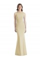 Open Back Champagne Stretch Crepe Bateau Neck Long Sleeveless Semi Formal Evening Dress / Prom Dress / Bridesmaid Dress Toowoomba
