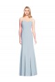 Low Back Light Sky Blue Stretch Crepe Sweetheart Long Sleeveless Formal Dress / Bridesmaid Dress Toowoomba