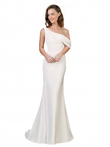 Stretch Crepe One Shoulder Sweep Train Sleeveless Formal Evening Gown / Prom Dress / Bridesmaid Dress Toowoomba