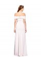 White Stretch Crepe Off the Shoulder Long Sleeveless Formal Dress / Bridesmaid Dress Toowoomba