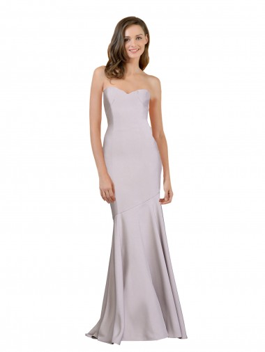 Arctic Lilac Stretch Crepe Strapless Long Sleeveless Prom Dress / Bridesmaid Dress Toowoomba