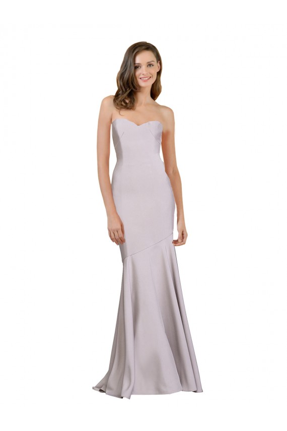 Arctic Lilac Stretch Crepe Strapless Long Sleeveless Prom Dress / Bridesmaid Dress Toowoomba