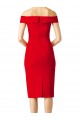 Red Stretch Crepe Off the Shoulder Cocktail Length Sleeveless Formal Evening Gown / Prom Dress / Bridesmaid Dress Toowoomba