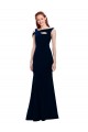 Dark Navy Stretch Crepe Off the Shoulder Long Sleeveless Formal Evening Gown / Prom Dress / Bridesmaid Dress Toowoomba