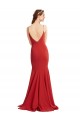 Open Back Red Stretch Crepe Spaghetti Straps Long Sleeveless Formal Evening Gown / Prom Dress / Bridesmaid Dress Toowoomba