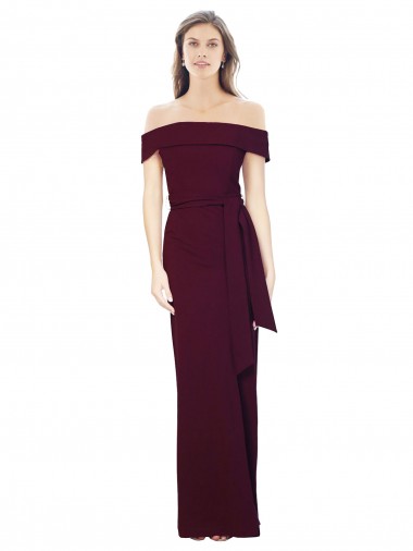 Low Back Mermaid Stretch Crepe Off the Shoulder Long Sleeveless Formal Evening Gown / Prom Dress / Bridesmaid Dress Toowoomba