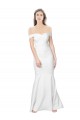 Low Back Stretch Crepe Off the Shoulder Long Sleeveless Formal Dress / Bridesmaid Dress Toowoomba