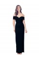 Black Stretch Crepe Off the Shoulder Long Sleeveless Formal Dress / Bridesmaid Dress Toowoomba