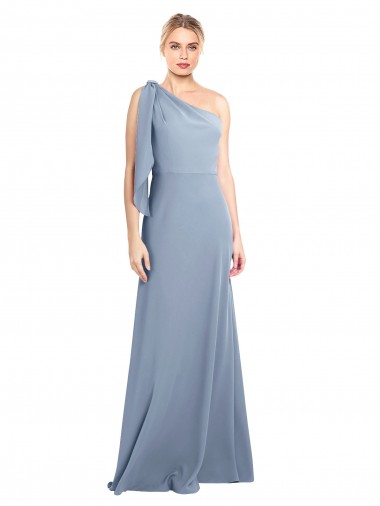 Stretch Crepe One Shoulder Long Flutter Sleeves Formal Dress / Bridesmaid Dress Toowoomba