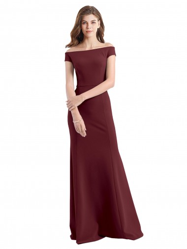 Stretch Crepe Off the Shoulder Long Sleeveless Prom Dress / Bridesmaid Dress Toowoomba