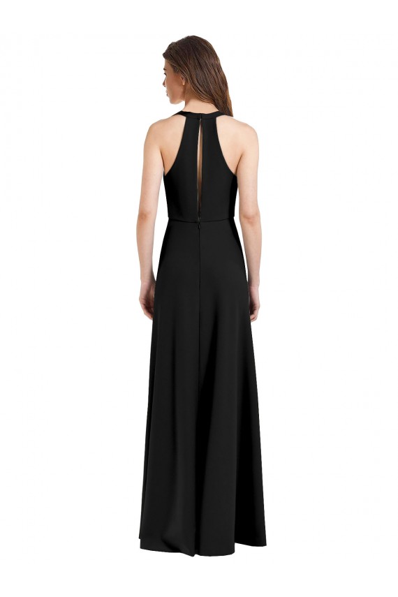 Stretch Crepe Halter Neck Long Sleeveless Formal Evening Gown / Prom Dress / Bridesmaid Dress Toowoomba